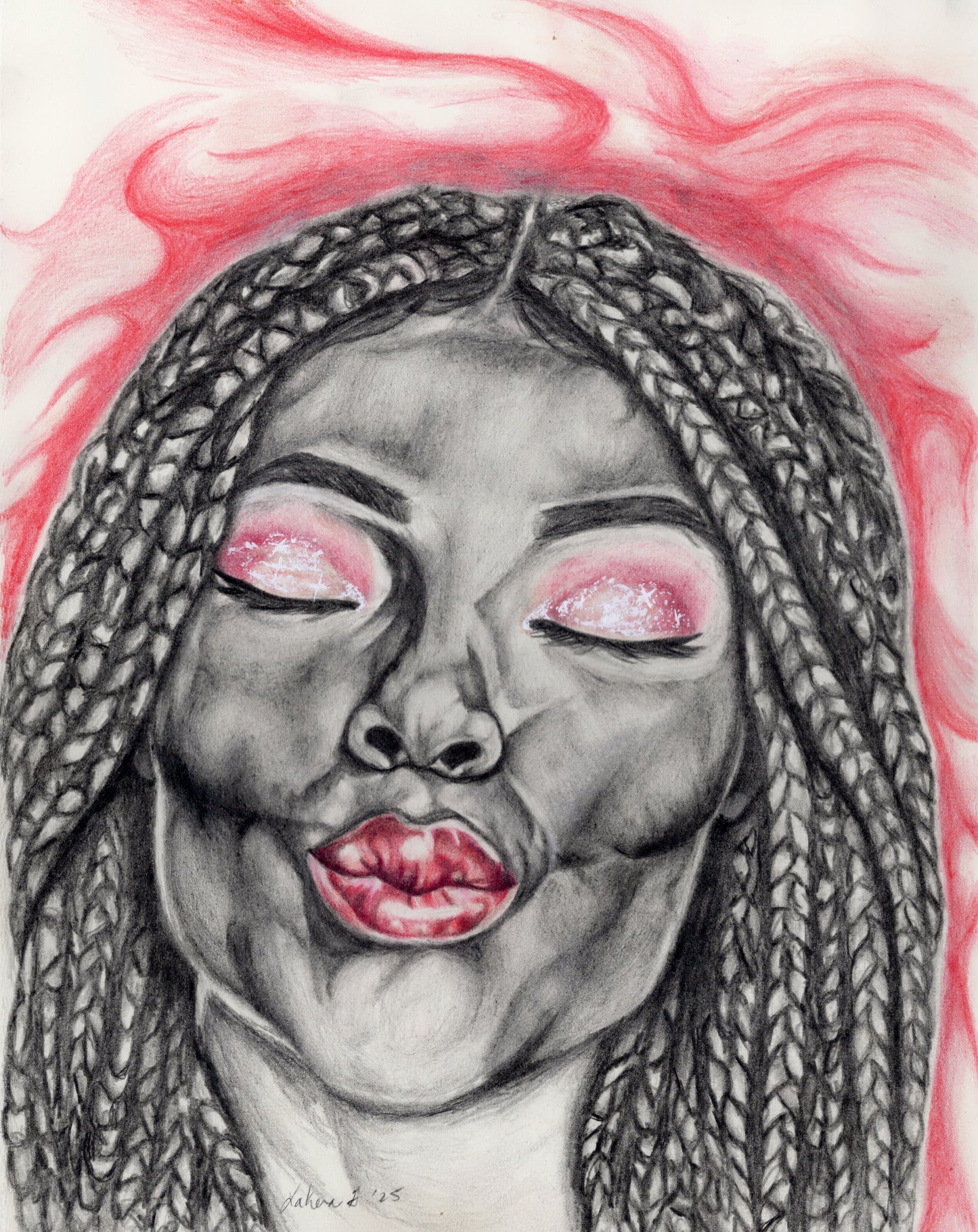 Pink Kiss Pink Eyes Canvas Print 11x14 inches