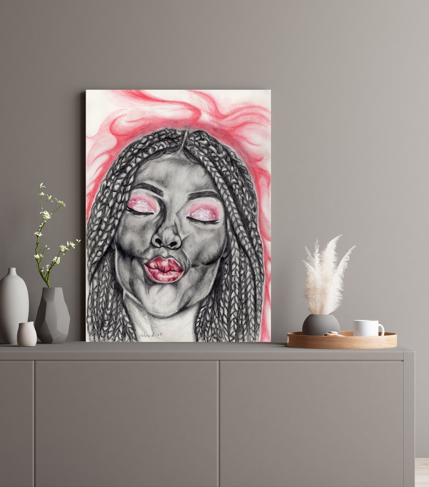 Pink Kiss Pink Eyes Canvas
