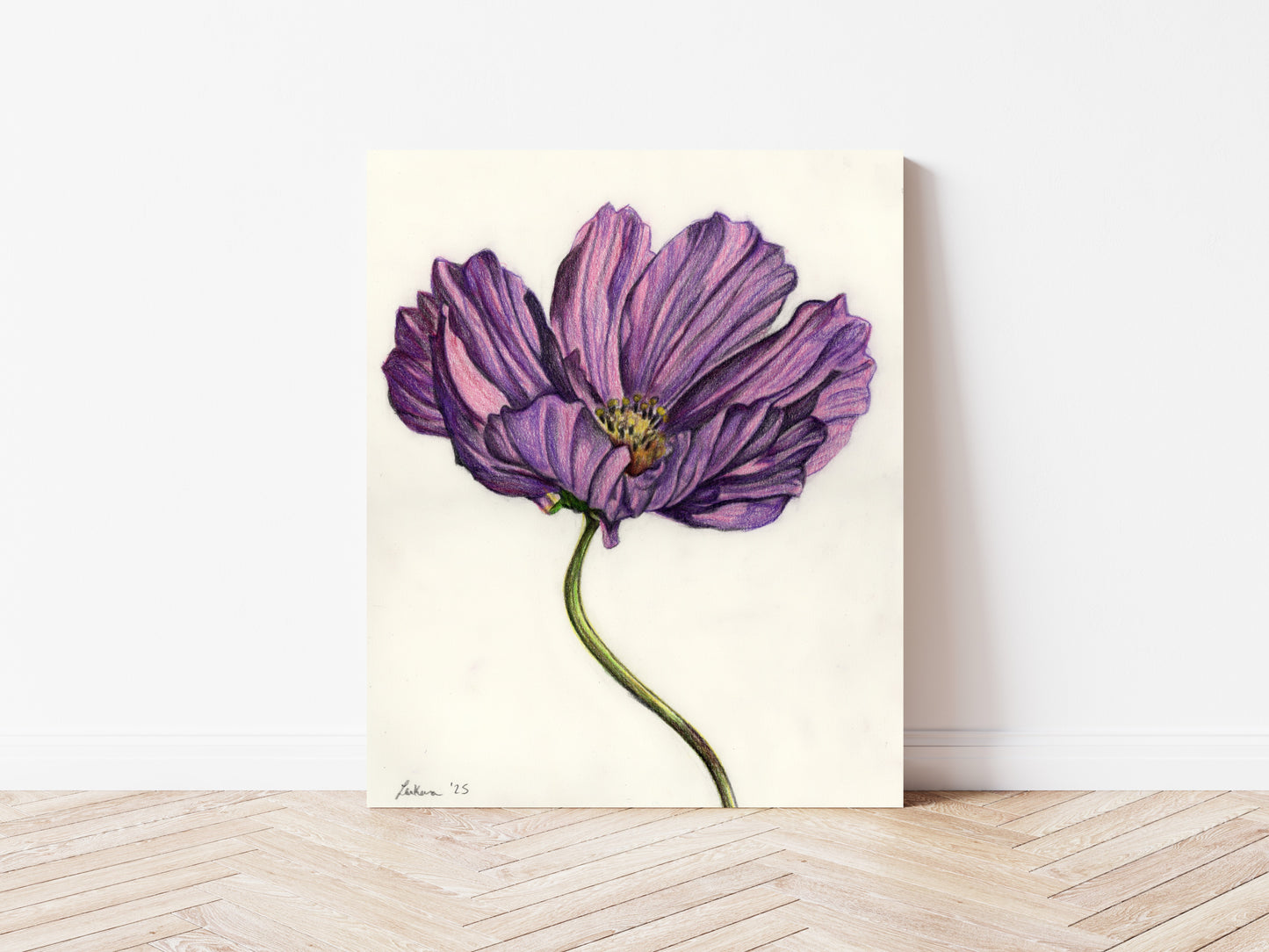 Pink Purple Flower with Stem